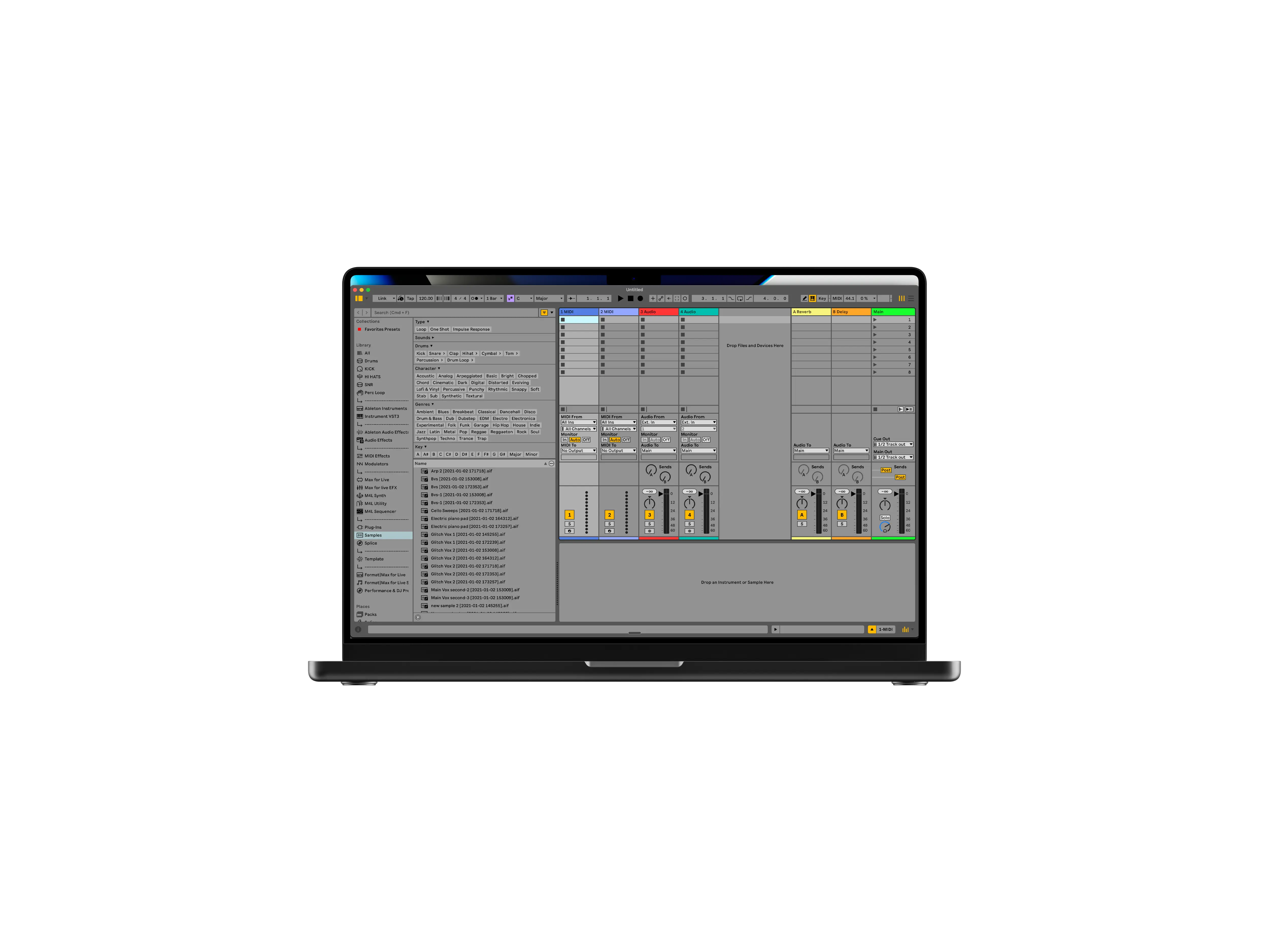An empty Ableton Live session